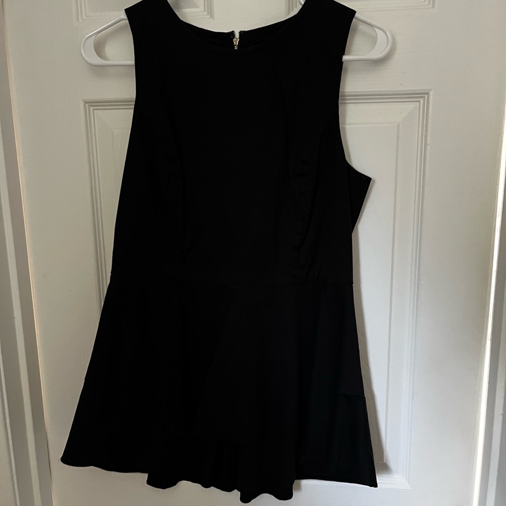 White House Black Market Black Peplum Tank Top - Size 8